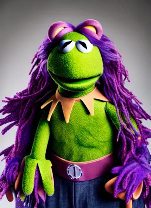 Image similar to studio portrait still of muppet!!!!! loki!!!!!! from avengers infinity war as a muppet muppet as a muppet, 8 k, studio lighting, key light,