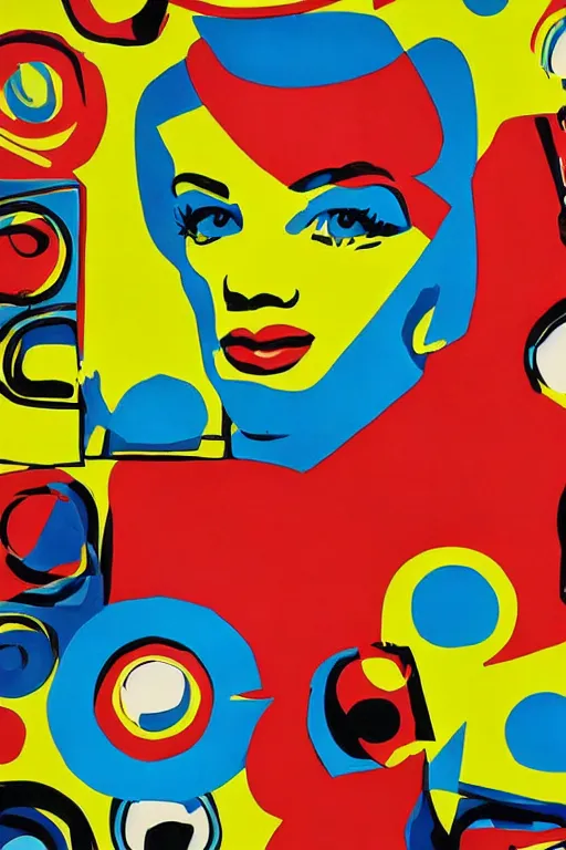 Image similar to midcentury modern pop art