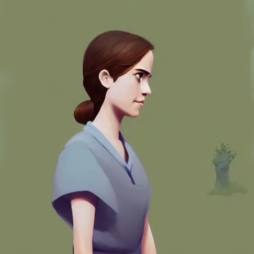 Image similar to goro fujita ilustration of emma watson in vietnam, painting by goro fujita, sharp focus, highly detailed, artstation