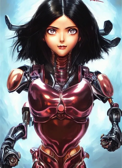 Image similar to ( battle angel alita ) cover, featuring a beautiful girl!! by stanley artgerm lau