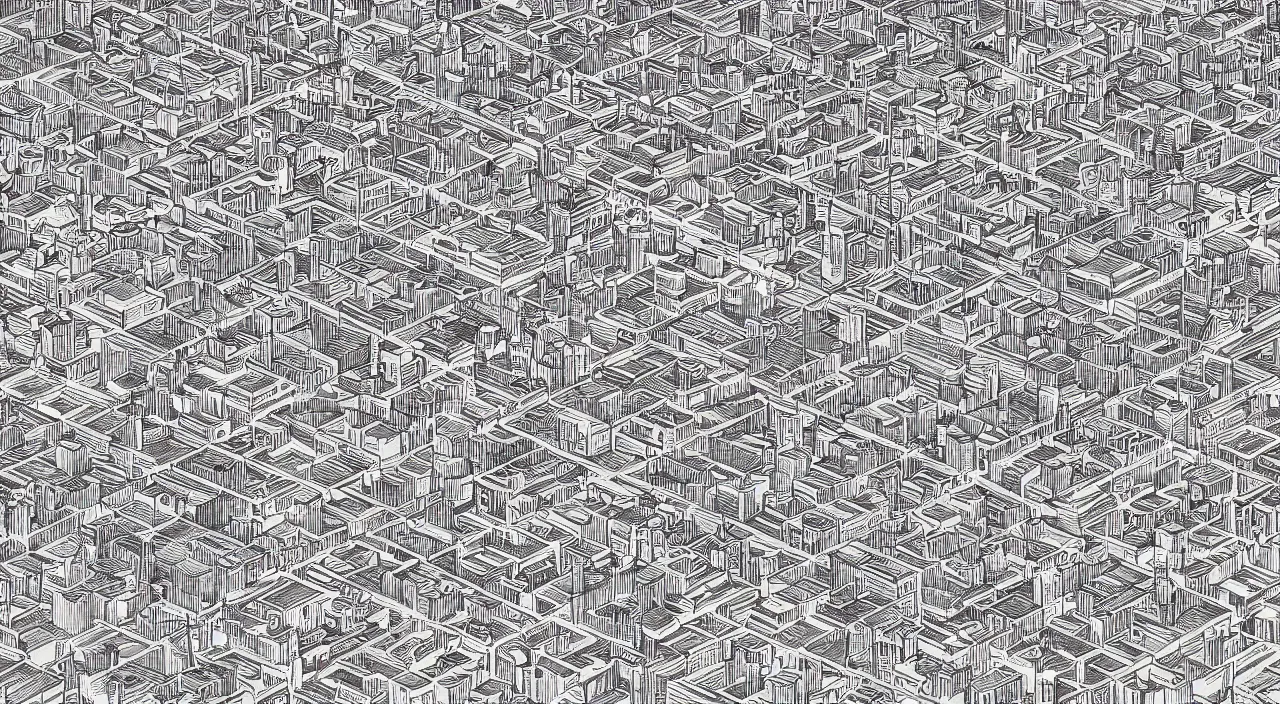 Prompt: isometric drawing of Palma de Mallorca, seen from the sky at night, highly detailed, precision drawing, anime, award winning