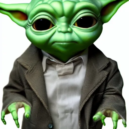 Image similar to baby yoda wearing a suit and tie