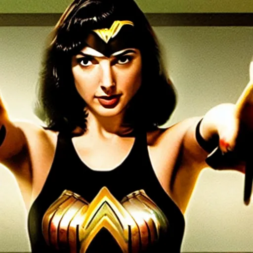 Image similar to gal gadot in pulp fiction movie poster