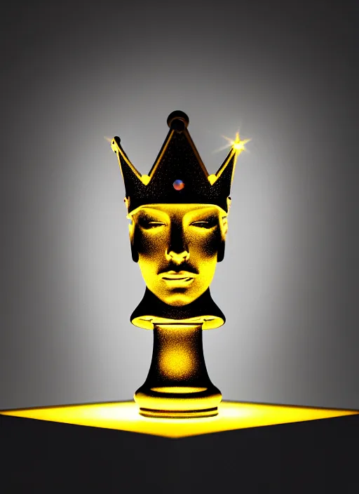 Image similar to queen chess piece photo, crown made of led point lights, pearlescent skin, skin made of led point lights, very detailed, highly detailed background, reflective chessboard, photorealism, sharp focus, photorealism , soft diffuse autumn lights, some sunlight ray, dark room wall, canon 5D 50 mm lens