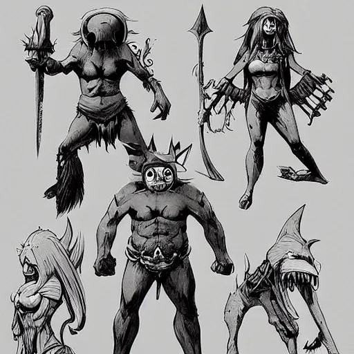 Image similar to “frank frazetta designed adventure time character design concepts, swords characters items, by frank frazetta”