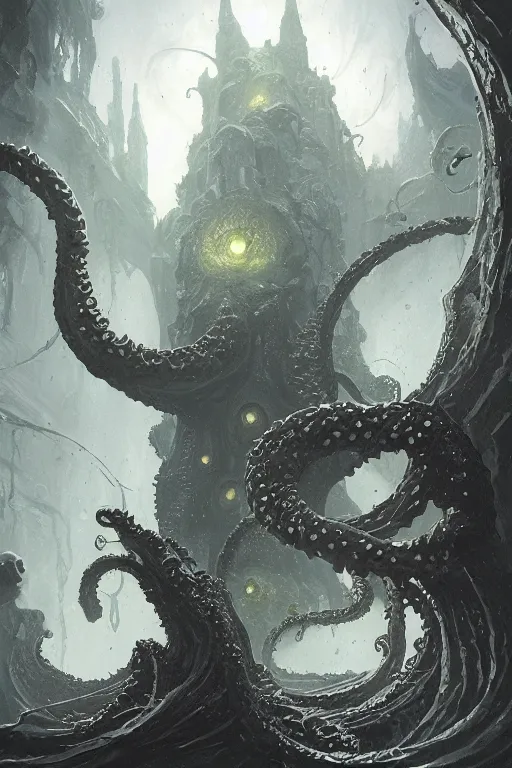 Image similar to shoggoth, eldritch, d & d, mtg, fantasy, intricate, elegant, highly detailed, digital painting, artstation, concept art, smooth, sharp focus, illustration, art by greg rutkowski