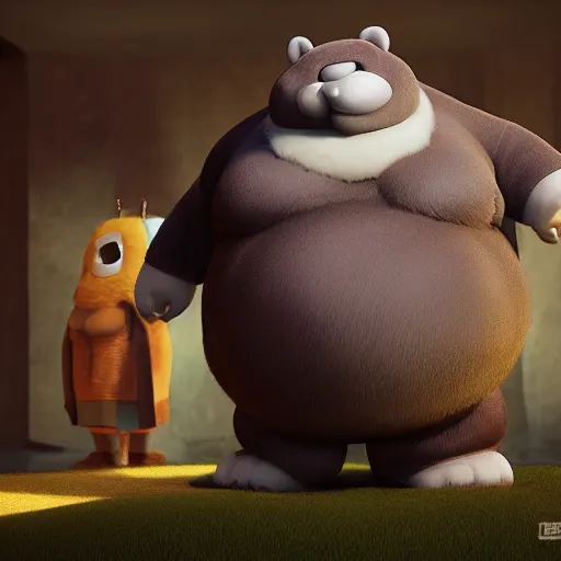 Image similar to fat belly anthropomorphic furry, octane render, high definition, detailed