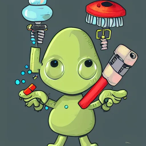 Prompt: Funny looking cute alien smoking weed, digital art, featured on artstation, fine details