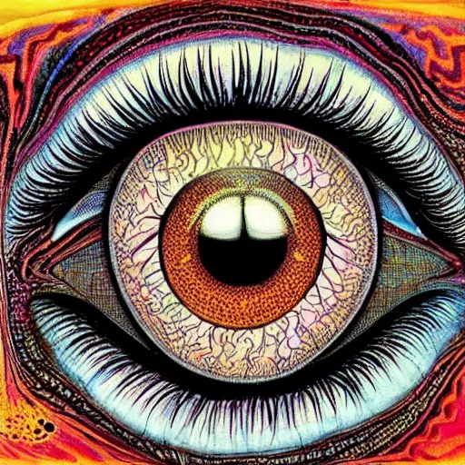 trippy eyeball drawing