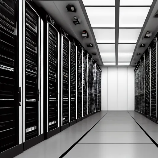 Image similar to a closeup photorealistic photograph of a ferarri themed server room in a data center. ferarri shaped servers. bright scene. fine detail. this 4 k hd image is trending on artstation, featured on behance, well - rendered, extra crisp, features intricate detail, epic composition and the style of unreal engine.