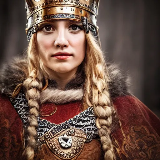 beautiful Viking queen with ornate cloak, highly | Stable Diffusion ...