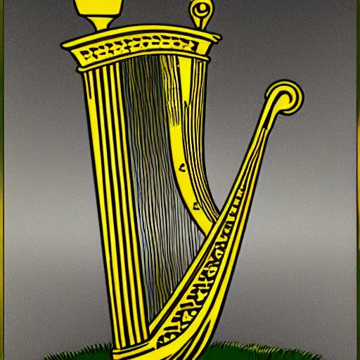 Image similar to flag of Ireland with a golden harp symbol in the middle