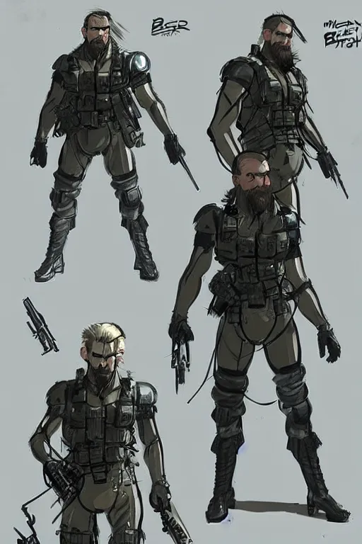Image similar to billy butcher in metal gear concept art