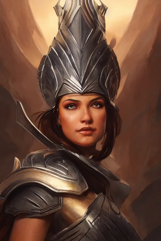 Image similar to amazon valkyrie athena, d & d, fantasy, portrait, highly detailed, headshot, digital painting, trending on artstation, concept art, sharp focus, illustration, art by artgerm and greg rutkowski and magali villeneuve