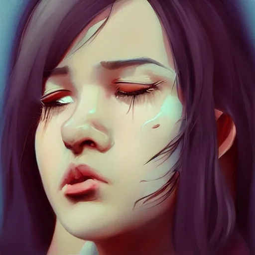 Prompt: “a pretty girl crying, realism, depression, trending on artstation”