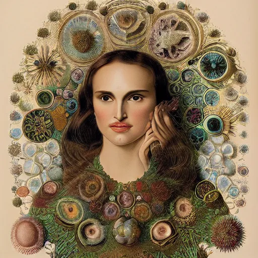 Image similar to portrait of natalie portman by ernst haeckel