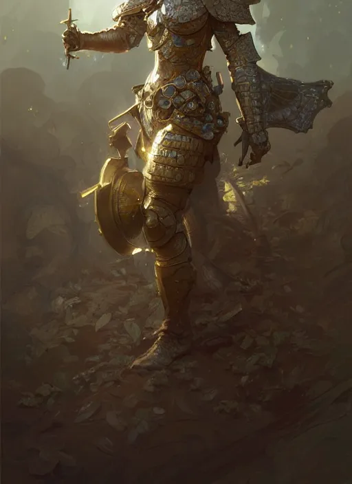 Prompt: A combat toad in armor, fantasy, intricate, elegant, highly detailed, digital painting, artstation, concept art, smooth, sharp focus, illustration, art by artgerm and greg rutkowski and alphonse mucha