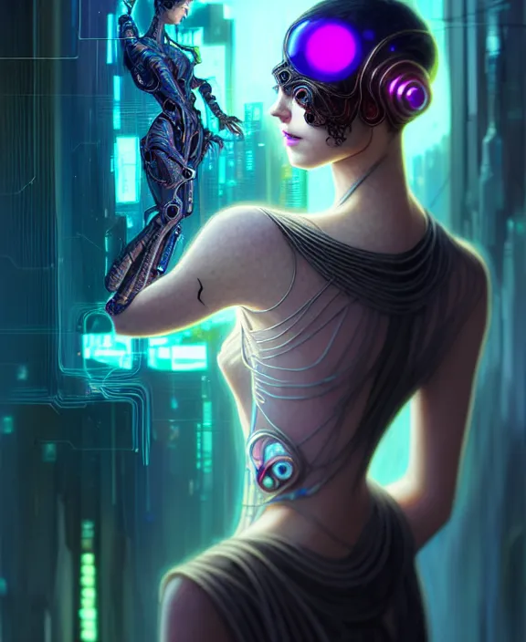 Prompt: a whirlwind of souls rushing inside the metaverse, half body, jewelry, fashionable short haircut, headset, android, cyborg, cyberpunk face, by loish, d & d, fantasy, intricate, elegant, highly detailed, colorful, vivid color, digital painting, artstation, concept art, art by artgerm and greg rutkowski and alphonse mucha