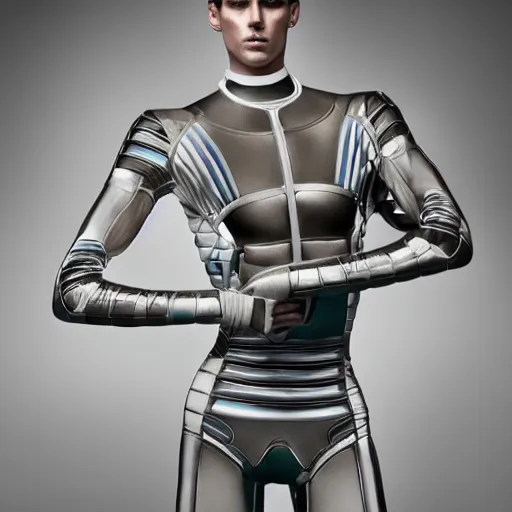 Image similar to an holographic athletic male android, photographed by erwin olaf