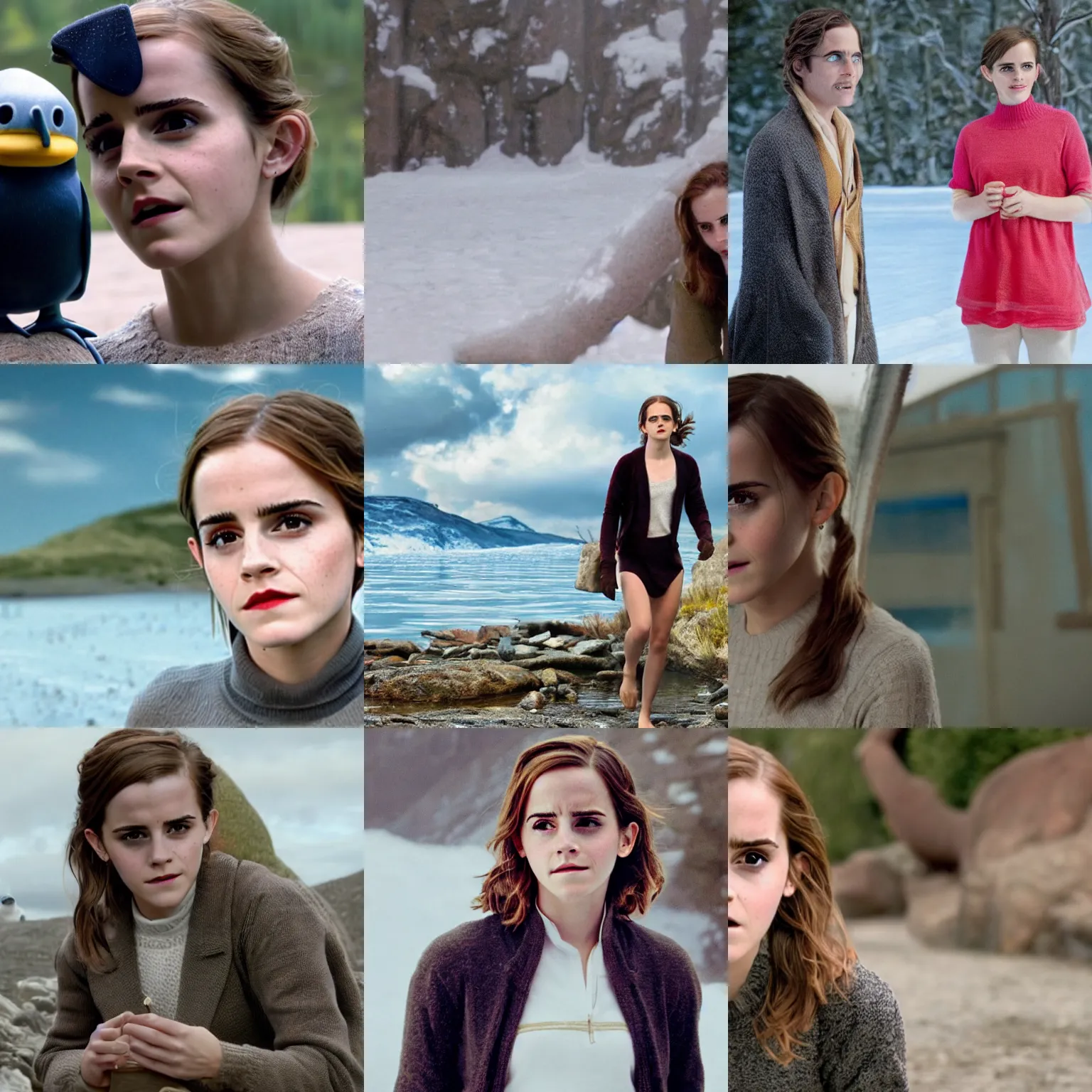 Prompt: Movie still of Emma Watson in Pingu