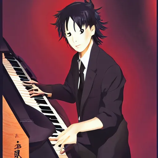 Image similar to portrait of the jazz pianist, anime fantasy illustration by tomoyuki yamasaki, kyoto studio, madhouse, ufotable, comixwave films, trending on artstation