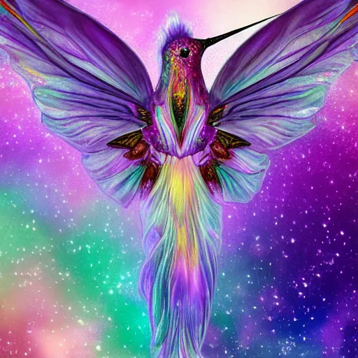 Prompt: stre unicorn hummingbird crystalliliquidity blooms pano artgallery, creature spectral melted amethyst infusion panorama digitalart contemporaryart, gypsy warlock hummingbird crystalliliquidity nebula pano digitalart, creature magnesium hummingbird amethyst aluminium pano digitalart image, gypsy unicorn hummingbird glacial foam nebula pano digitalart