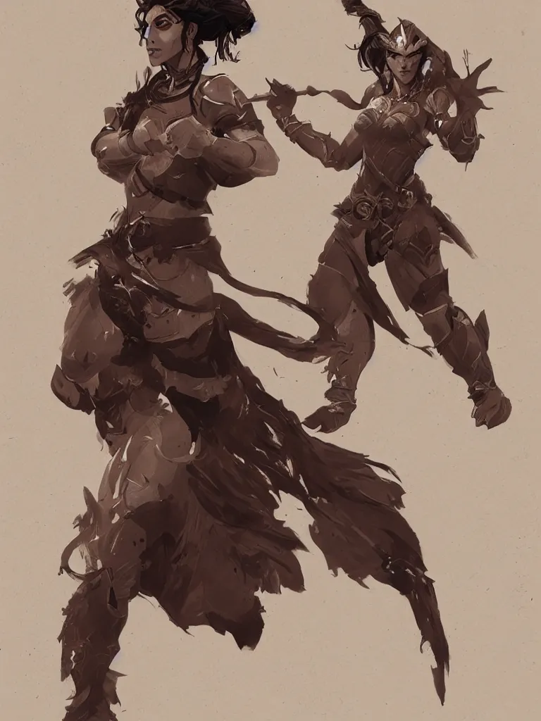 Image similar to warrior woman, by disney concept artists, blunt borders, rule of thirds