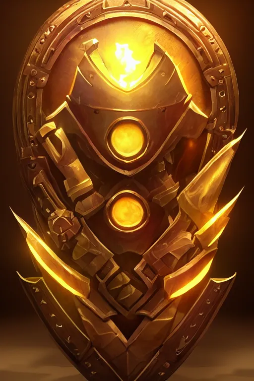 Image similar to shield fantasy epic legends game icon stylized digital illustration radiating a glowing aura global illumination ray tracing hdr fanart arstation by ian pesty and katarzyna da „ bek - chmiel