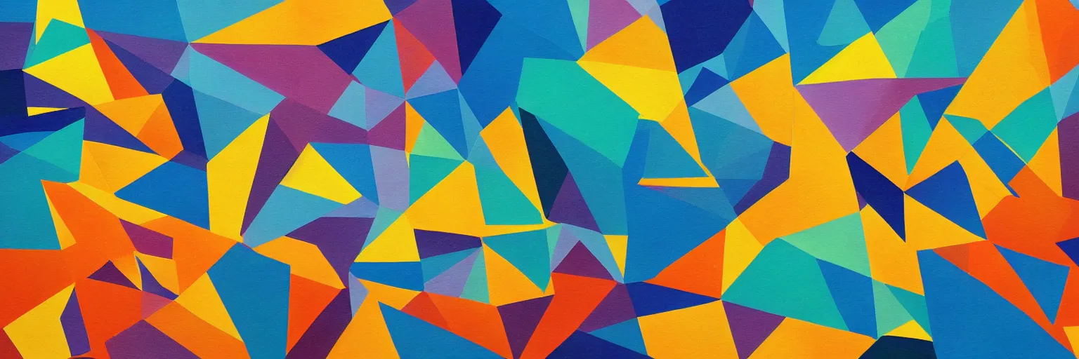 Image similar to abstract landscape, Mural, Hyperprism, Geometric, Polygonal