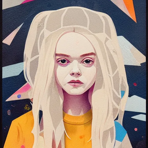 Prompt: Elle Fanning in Breaking Bad picture by Sachin Teng, asymmetrical, dark vibes, Realistic Painting , Organic painting, Matte Painting, geometric shapes, hard edges, graffiti, street art:2 by Sachin Teng:4