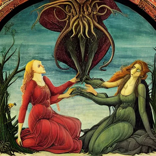 Prompt: cthulhu by botticelli - n 4