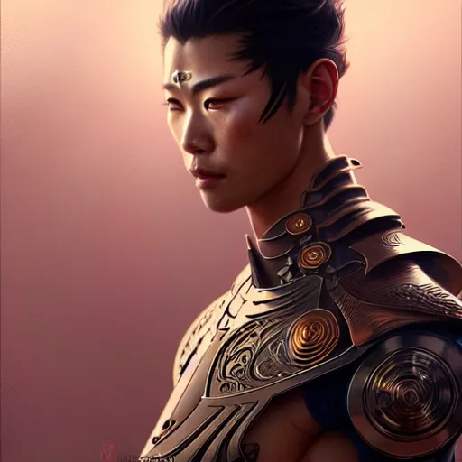 Image similar to ultra realistic illustration, a japanese male cyborg samurai, intricate, elegant, highly detailed, digital painting, artstation, concept art, smooth, sharp focus, illustration, art by artgerm and greg rutkowski and alphonse mucha