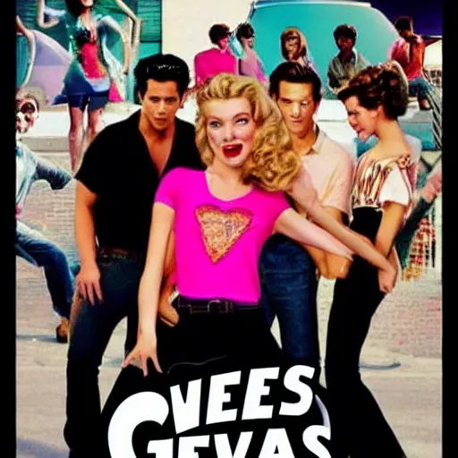 Prompt: modern day movie poster for the movie Grease