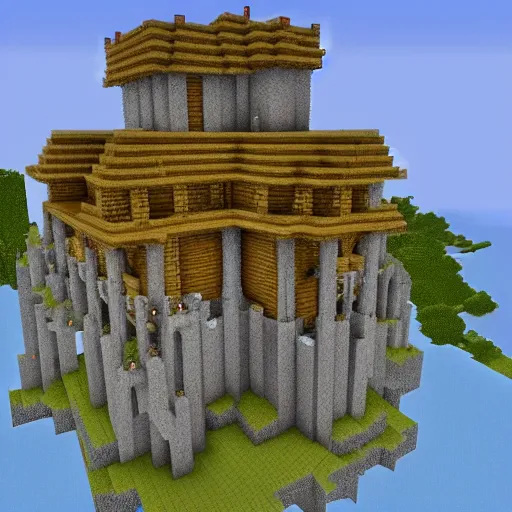 Prompt: Epic castle built in Minecraft