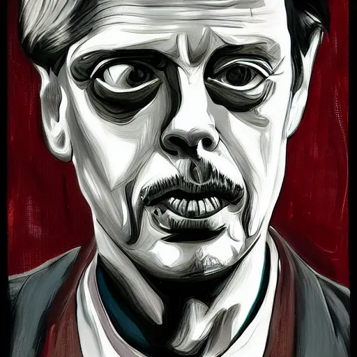 Prompt: Steve Buscemi, painted by Martine Johanna and Rafael Albuquerque