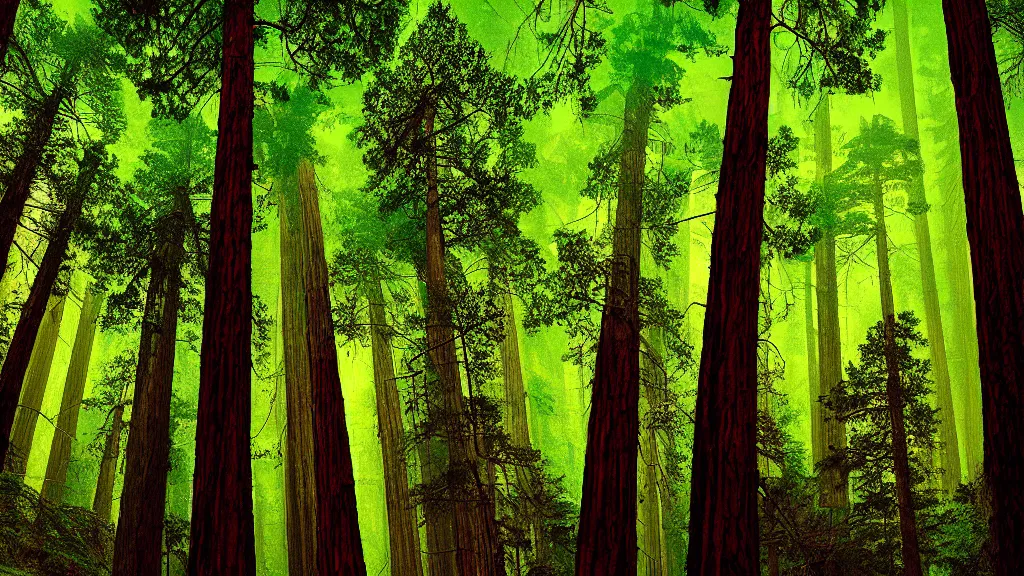 Prompt: Clean, Cheap Abundant,Nuclear Energy Future, Forest in Harmony with Nature; Location: San Francisco, California; retronatural-futurism; by Neil Burnell and Joseph Selle