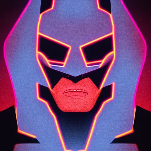 Image similar to batman portrait, synthwave, neon, vector graphics, cinematic, volumetric lighting, f 8 aperture, cinematic eastman 5 3 8 4 film, photorealistic