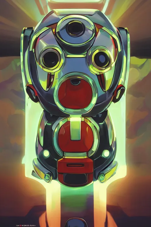 Image similar to metabots medabots medarotto medarot robot minimalist comics helmet mask neon cybereye, behance hd by jesper ejsing, by rhads, makoto shinkai and lois van baarle, ilya kuvshinov, rossdraws global illumination ray tracing hdr radiating a glowing aura