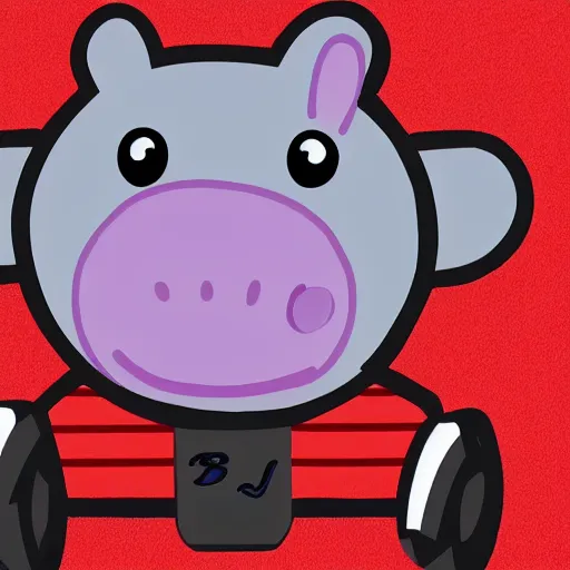 Image similar to peppa pig head shaped like turbocharger, turbo, car, engine