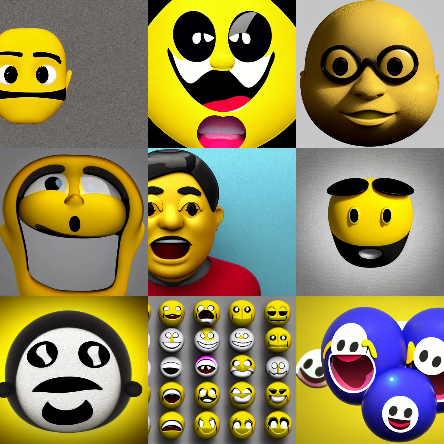 Prompt: very disgusted emoji, yellow, 3d render, high quality