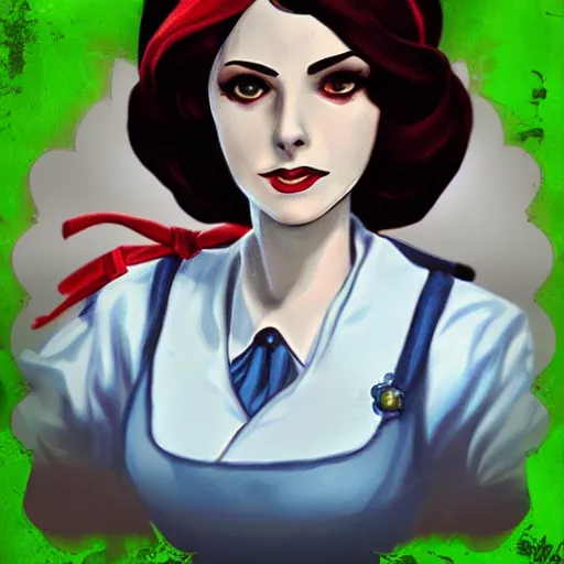 Prompt: elizabeth from bioshock infinite, green