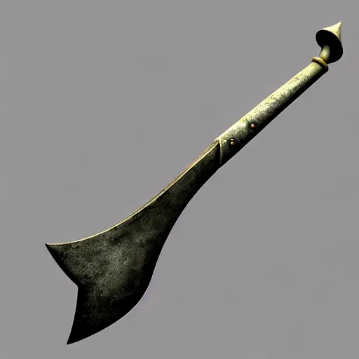 Image similar to Polearm, glavie, 3D render, fantasy weapon