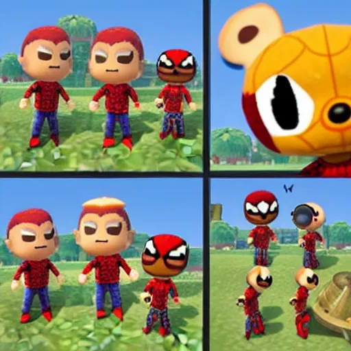 Image similar to Spider-Man as an Animal Crossing Character