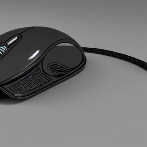 Prompt: cyberpunk style computer mouse, product photo, ultra detail, octane render