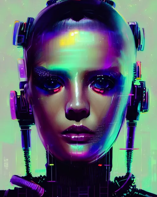 Prompt: detailed portrait of Punk girl, standing hair line Sheen Holographic Futuristic sci-fi fashion cyberpunk, (neotokyo), synthwave, (aesthetics), futuristic, bladerunner movie scene by ismail inceoglu dragan bibin hans thoma greg rutkowski Alexandros Pyromallis Nekro Rene Margitte illustrated Perfect face, fine details, realistic shaded, fine-face, pretty face sharp chine