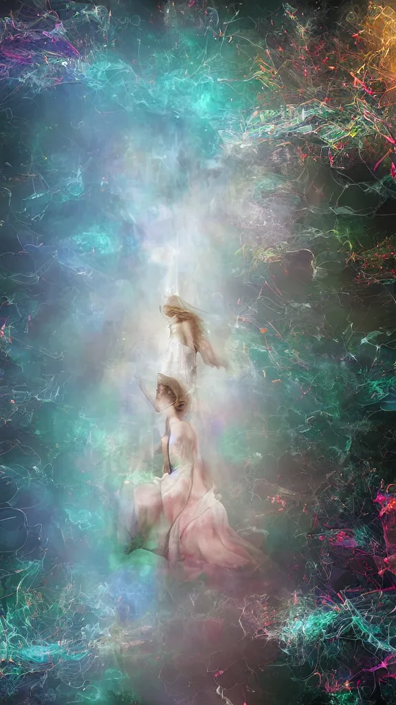 Prompt: a visualisation of the proces of dreaming, dreamy digital art,