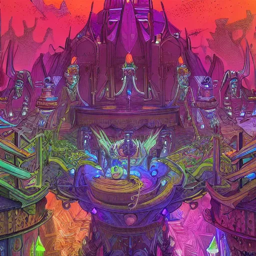 Image similar to list of colouring pages from the otherworldly fantasy items book, glowing lights, epic fantasy, colorfully, detailed illustration, digital art, highly saturated colors, overdetailed art, concept art, detailed illustration, hd, 4 k, digital art, greg rutkowski, dan mumford, trending on artstation