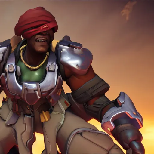 Prompt: samuel l jackson as doomfist from overwatch, 4 k, detailed