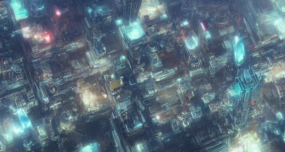 Image similar to Mech robot city. By Joseph Mallord William Turner, fractal flame, highly detailded