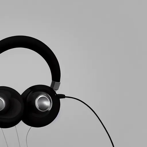 Image similar to single headphones, futuristic, techno, cyberpunk, product design, 3 d render ; industrial design ; behance ; le manoosh ; pinterest ; if design award ; reddot design award